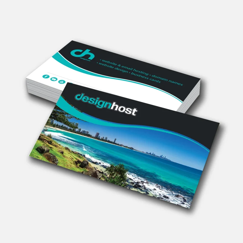 Double sided gloss laminate business cards printed on the Gold Coast