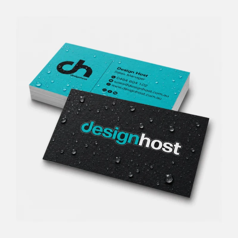 Waterproof tear-proof business cards printed on the Gold Coast